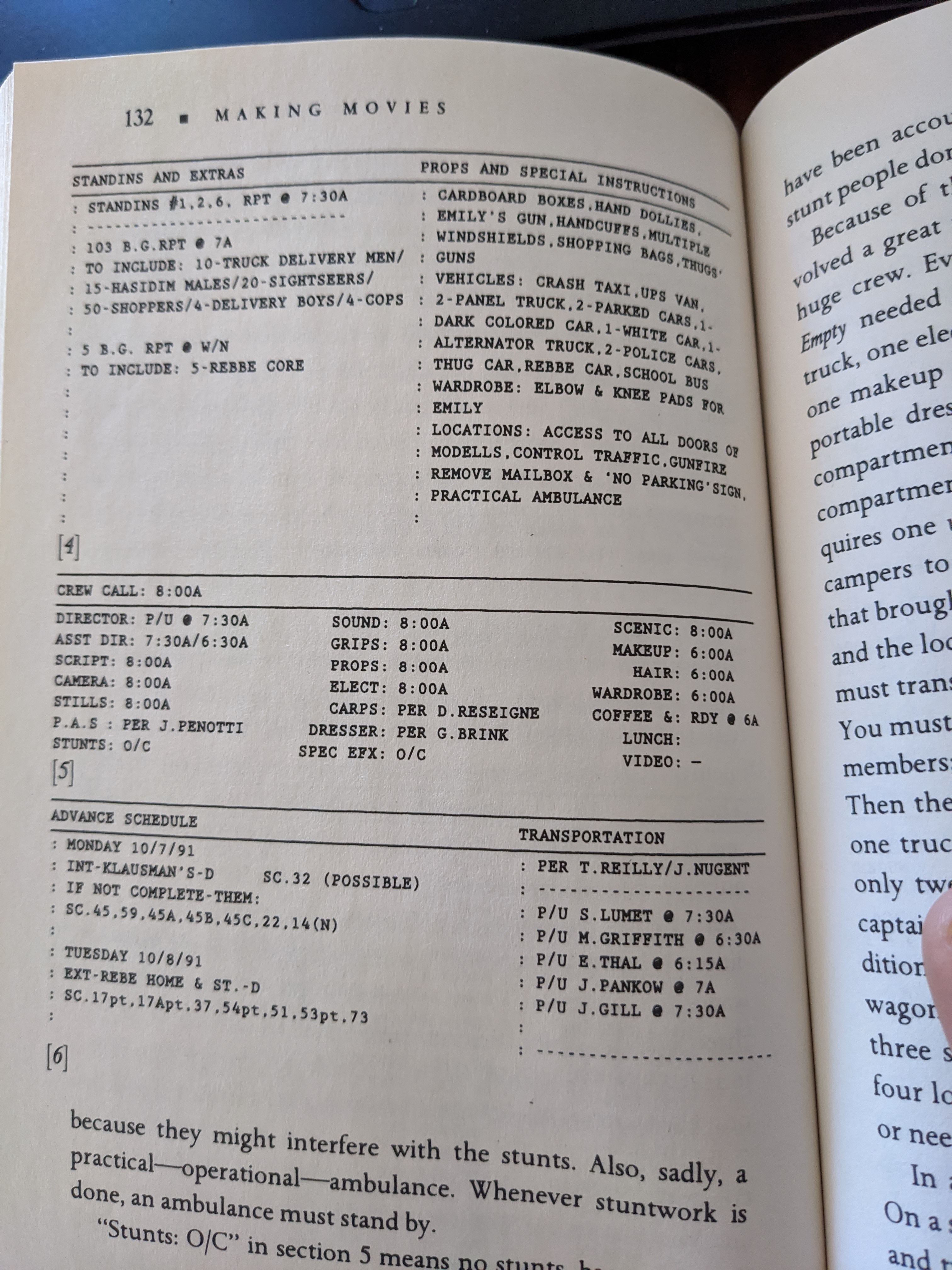 Call sheet for Close to Eden, Side 2